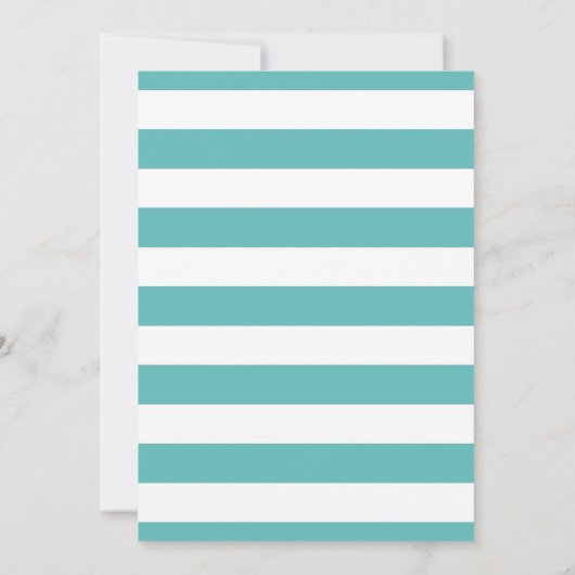 Nautical Turquoise Stripe Anchor Wedding Kaart (Achterkant)