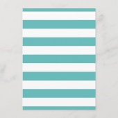 Nautical Turquoise Stripe Anchor Wedding Menu (Achterkant)