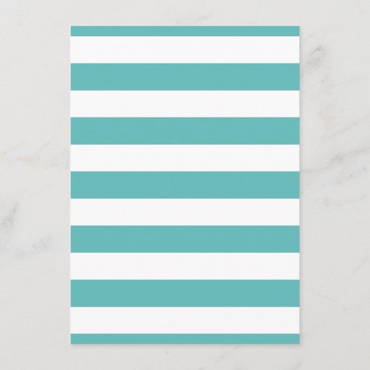 Nautical Turquoise Stripe Anchor Wedding Menu (Achterkant)