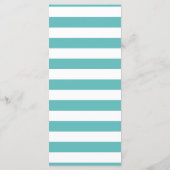 Nautical Turquoise Stripe Anchor Wedding Menu (Achterkant)