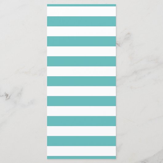 Nautical Turquoise Stripe Anchor Wedding Menu (Achterkant)