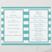 Nautical Turquoise Stripe Anchor Wedding Programme (Achterkant)
