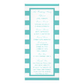 Nautical Turquoise Stripe Anchor Wedding Programme Reclamekaart (Achterkant)