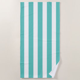 Nautical Turquoise & White Striped Beach Towel Strandlaken