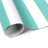 Nautical Turquoise & White Striped Cadeaupapier (Rol Hoek)