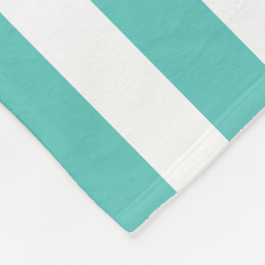 Nautical Turquoise & White Striped Fleece Deken (Hoek)