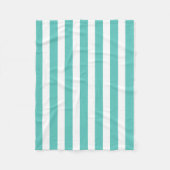 Nautical Turquoise & White Striped Fleece Deken (Voorkant)