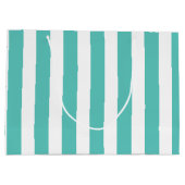 Nautical Turquoise & White Striped Groot Cadeauzakje (Achterkant)