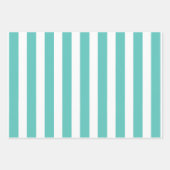 Nautical Turquoise & White Striped Inpakpapier Vel (Voorkant 3)