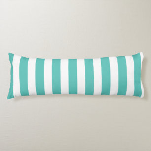 Nautical Turquoise & White Striped Lichaamskussen