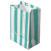 Nautical Turquoise & White Striped Medium Cadeauzakje