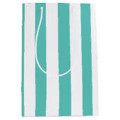 Nautical Turquoise & White Striped Medium Cadeauzakje