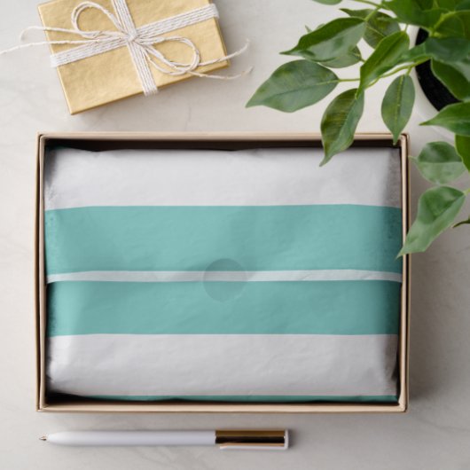 Nautical Turquoise & White Striped Tissuepapier (Geschenk)