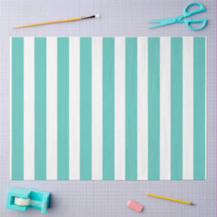 Nautical Turquoise & White Striped Tissuepapier