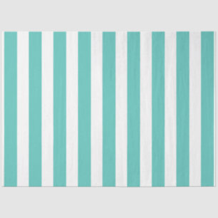 Nautical Turquoise & White Striped Tissuepapier