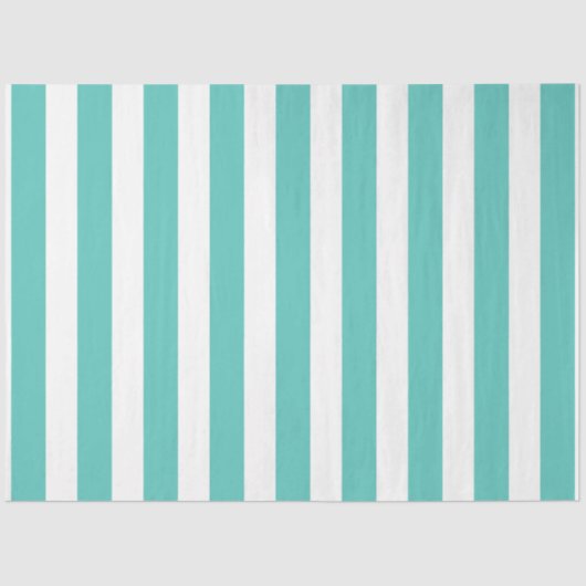 Nautical Turquoise & White Striped Tissuepapier (Voorkant)