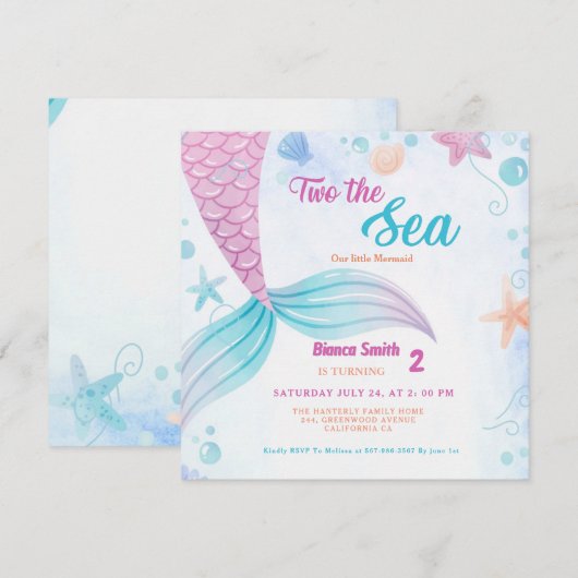 Nautical two het Zee 2e Verjaardagsfeest Kaart (Voorkant / Achterkant)
