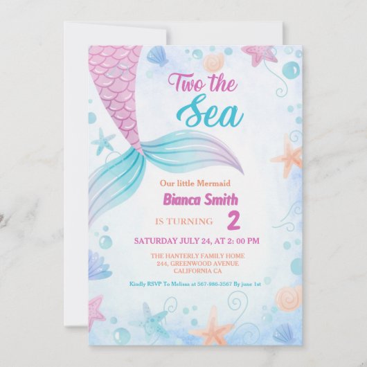 Nautical two het Zee 2e Verjaardagsfeest Kaart (Voorkant)