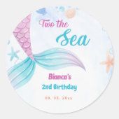 Nautical two het Zee 2e Verjaardagsfeest Ronde Sticker (Voorkant)