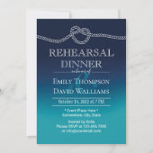 Nautical Tying the Knot Aqua Blue Rehearsal Dinner Kaart (Voorkant)