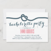 Nautical Tying the Knot Bachelorette Party Kaart (Voorkant)