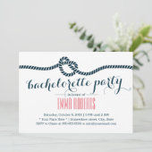 Nautical Tying the Knot Bachelorette Party Kaart (Staand voorkant)