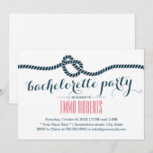 Nautical Tying the Knot Bachelorette Party Kaart (Voorkant / Achterkant)