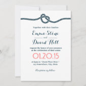 Nautical Tying the Knot Elegant Minimalist Wedding Kaart (Voorkant)