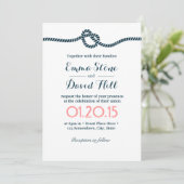 Nautical Tying the Knot Elegant Minimalist Wedding Kaart (Staand voorkant)