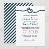 Nautical Tying the Knot Elegant Minimalist Wedding Kaart (Voorkant / Achterkant)