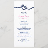 Nautical Tying the Knot Elegant Wedding Menu (Voorkant)