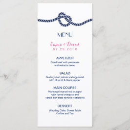 Nautical Tying the Knot Elegant Wedding Menu