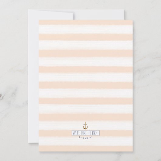 Nautical Tying the Knot Infinity Soft Peach Save The Date (Achterkant)