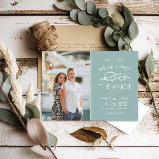 Nautical Tying the Knot Photo Save the Date