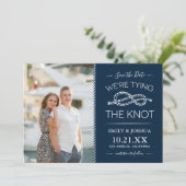 Nautical Tying the Knot Photo Save the Date (Staand voorkant)