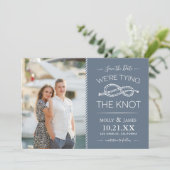 Nautical Tying the Knot Photo Save the Date (Staand voorkant)