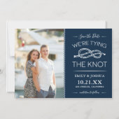 Nautical Tying the Knot Photo Save the Date Magnetische Uitnodiging (Voorkant)