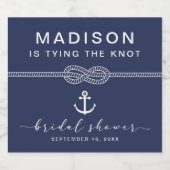 Nautical Tying the Knot Vrijgezellenfeest Favor Likeurfles Etiket (Enkel label)