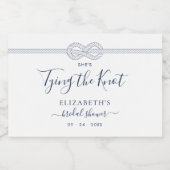 Nautical Tying the Knot Vrijgezellenfeest Favor Sparkling Wijnetiket (Enkel label)