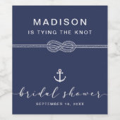 Nautical Tying the Knot Vrijgezellenfeest Favor Wijn Etiket (Enkel label)