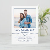 Nautical Tying the Knot Wedding Photo Save The Date (Staand voorkant)
