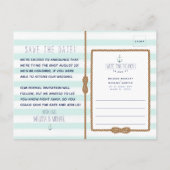 Nautical Tying the Knot Zee Foam Save the Date Aankondigingskaart (Achterkant)