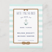 Nautical Tying the Knot Zee Foam Save the Date Aankondigingskaart (Voorkant)