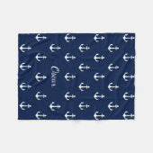 Nautical (u kiest achtergrondkleur) fleece deken (Voorkant (Horizontaal))