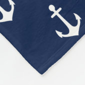 Nautical (u kiest achtergrondkleur) fleece deken (Hoek)