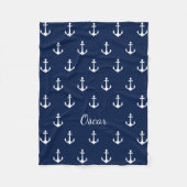 Nautical (u kiest achtergrondkleur) fleece deken (Voorkant)