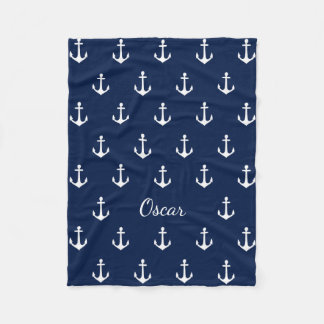 Nautical (u kiest achtergrondkleur) fleece deken