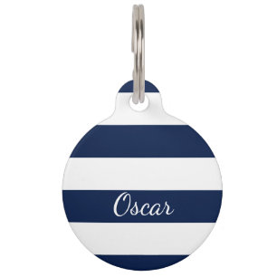 Nautical (u kiest achtergrondkleur) huisdierpenning