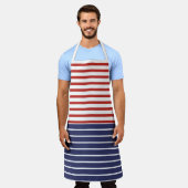 Nautical Vibes Blue White Striped Schort (Gedragen)