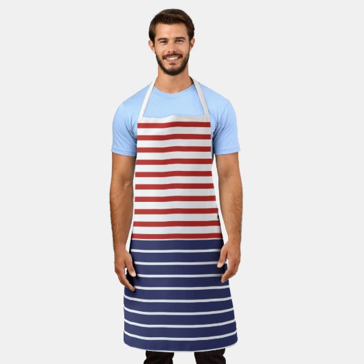 Nautical Vibes Blue White Striped Schort (Gedragen)